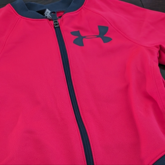sz:YS Under Armor, Girls full zip track jacket, Penta Pink; Youth S - Picture 5 of 7